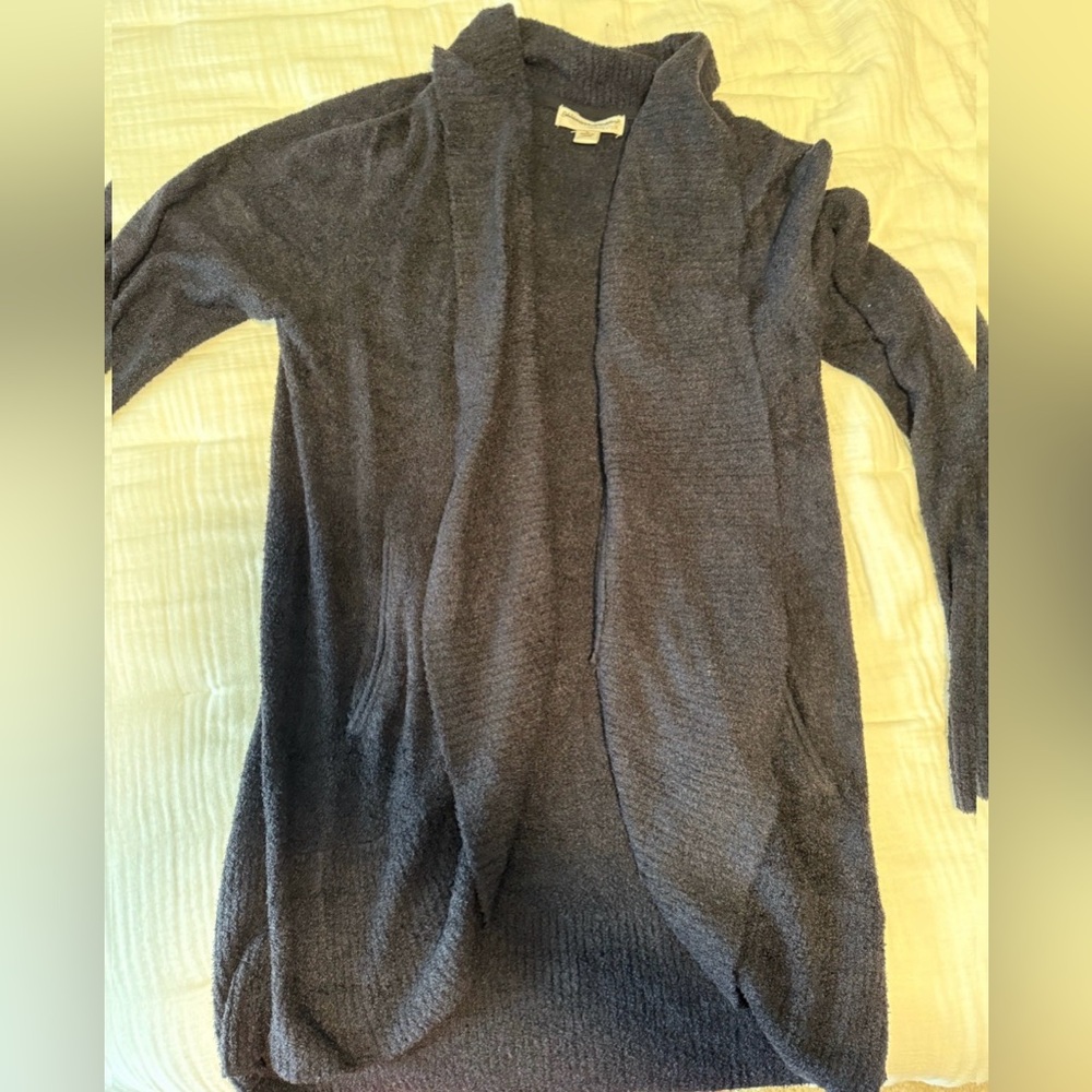 Barefoot Dreams Black Open-Front Cardigan